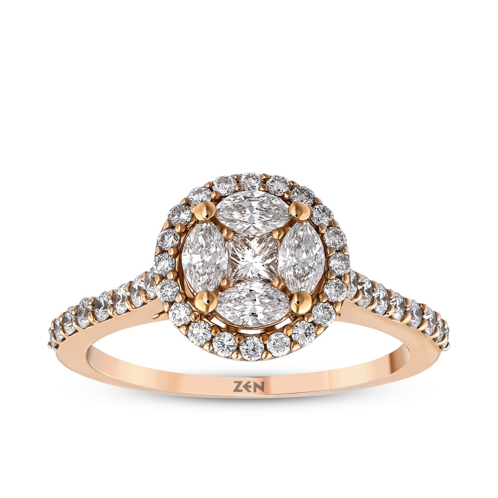 Side Stone Diamond Engagement Ring