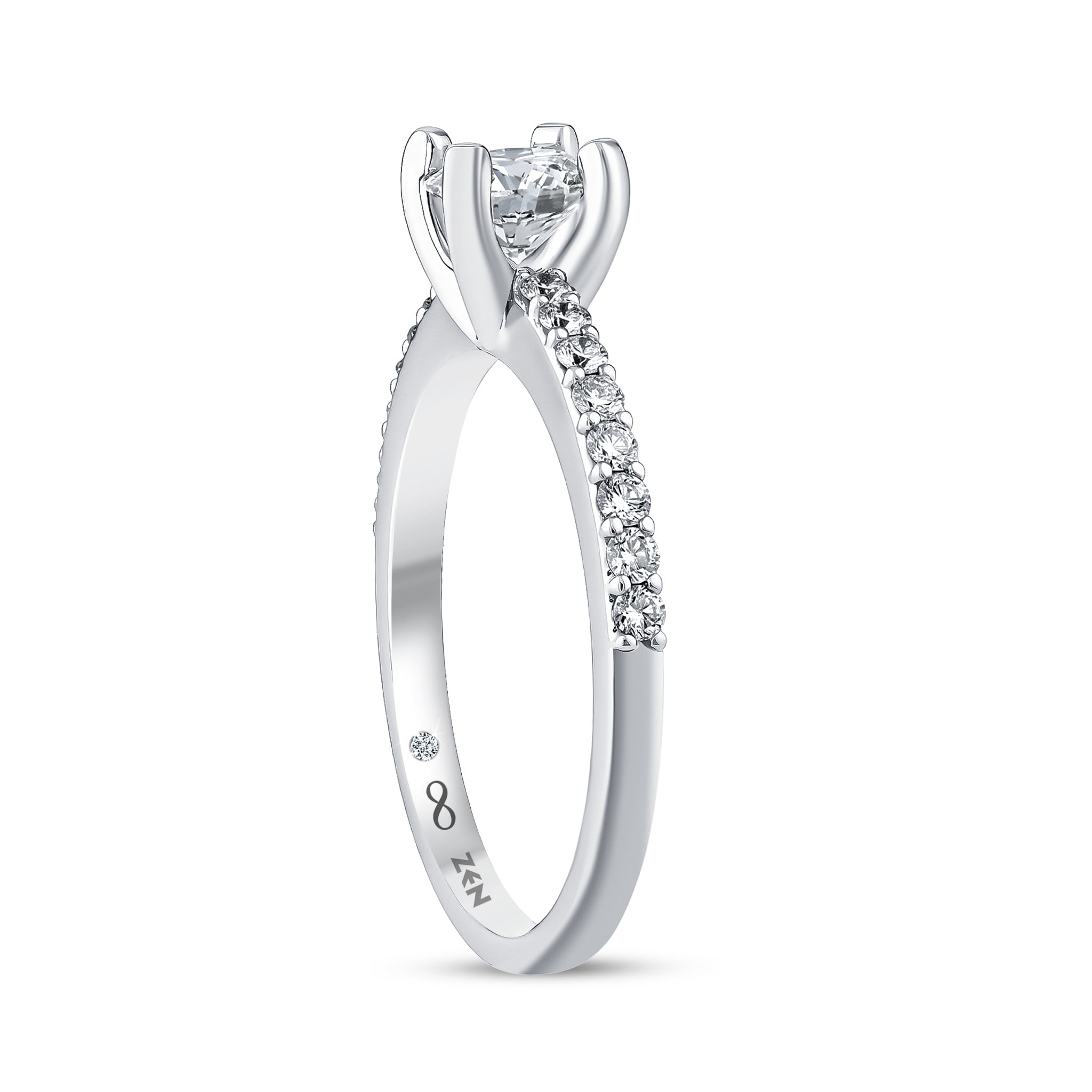 Diamond Side Stone Engagement Ring