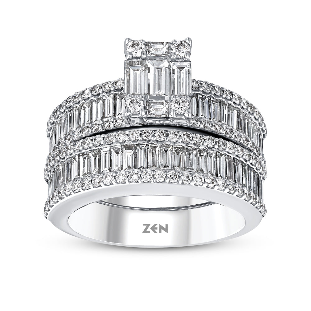 Twins Diamond Engagement Ring
