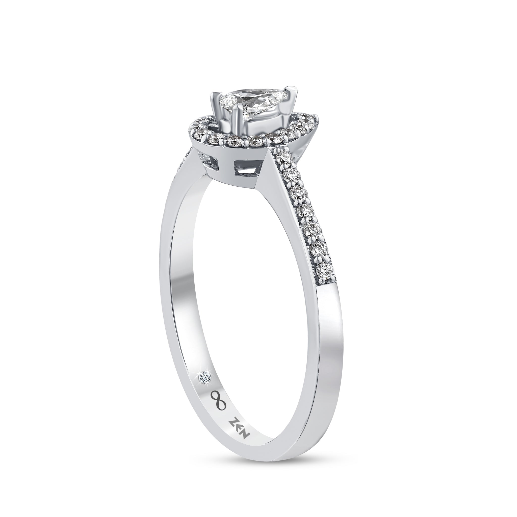 Diamond Side Stone Engagement Ring