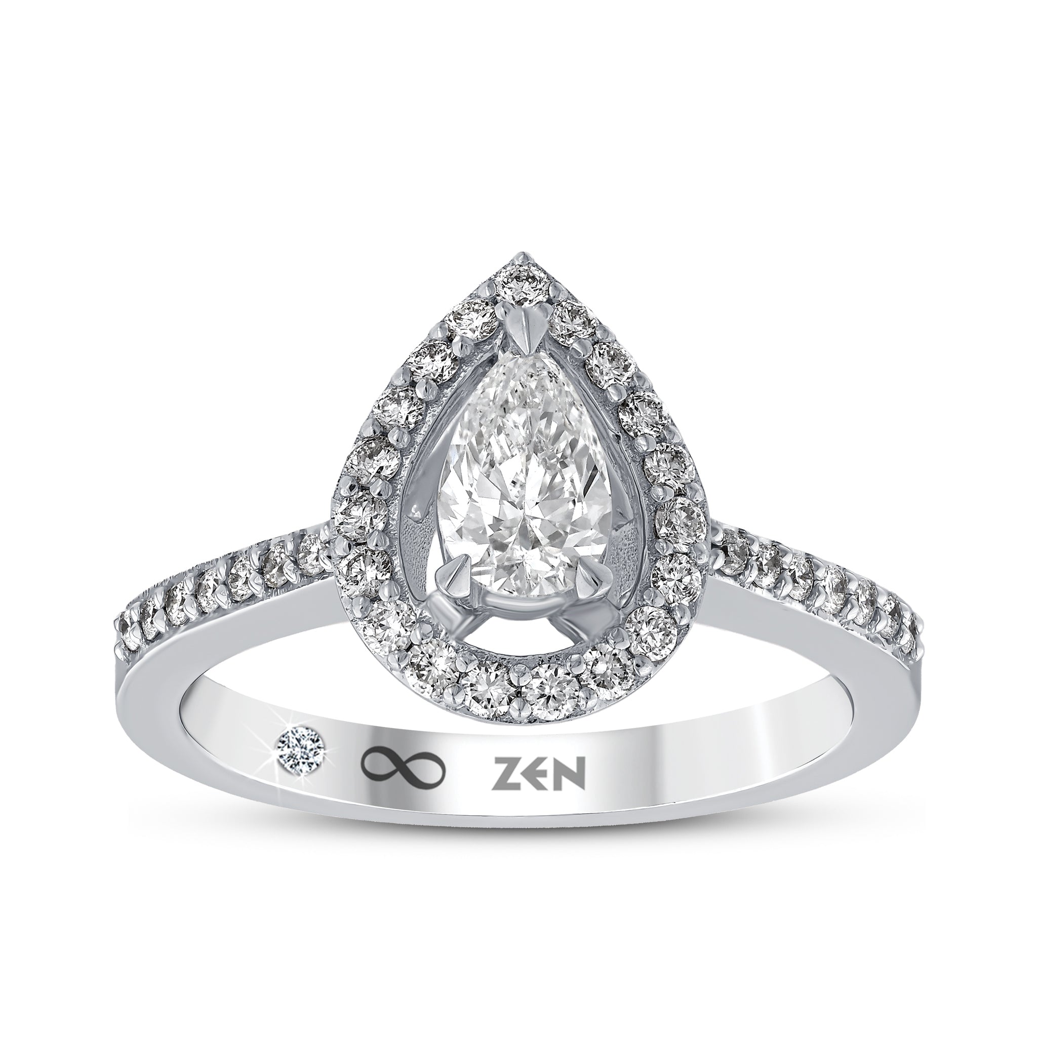 Diamond Side Stone Engagement Ring