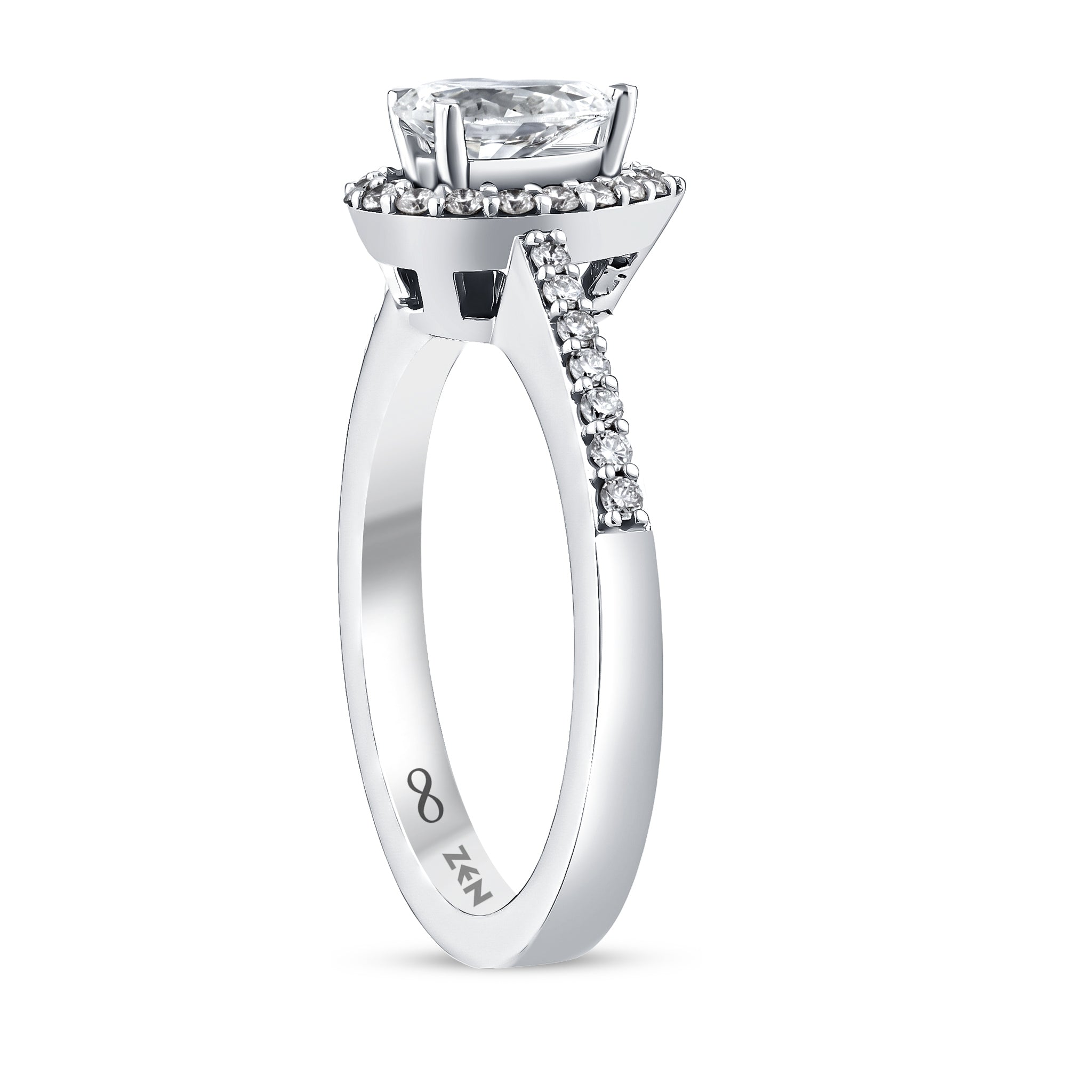 Diamond Side Stone Engagement Ring