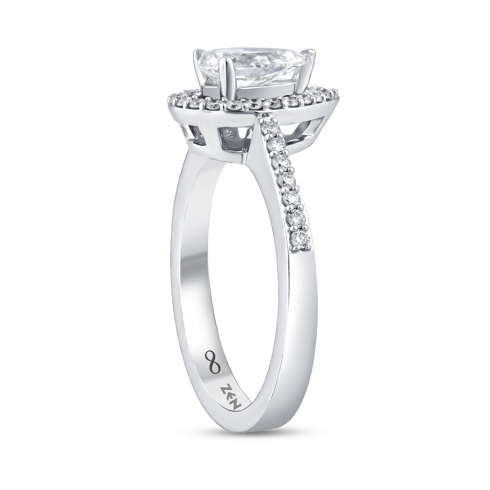 Diamond Side Stone Engagement Ring