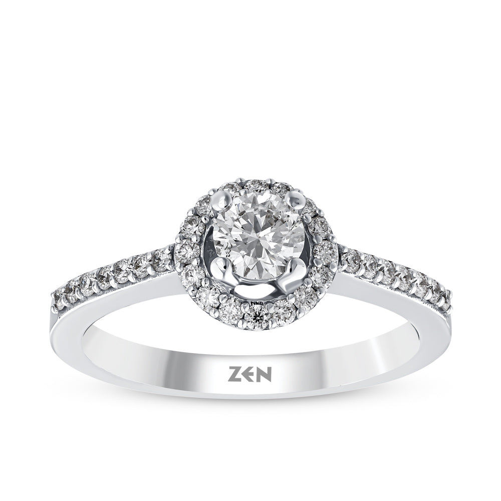 Side Stone Diamond Engagement Ring