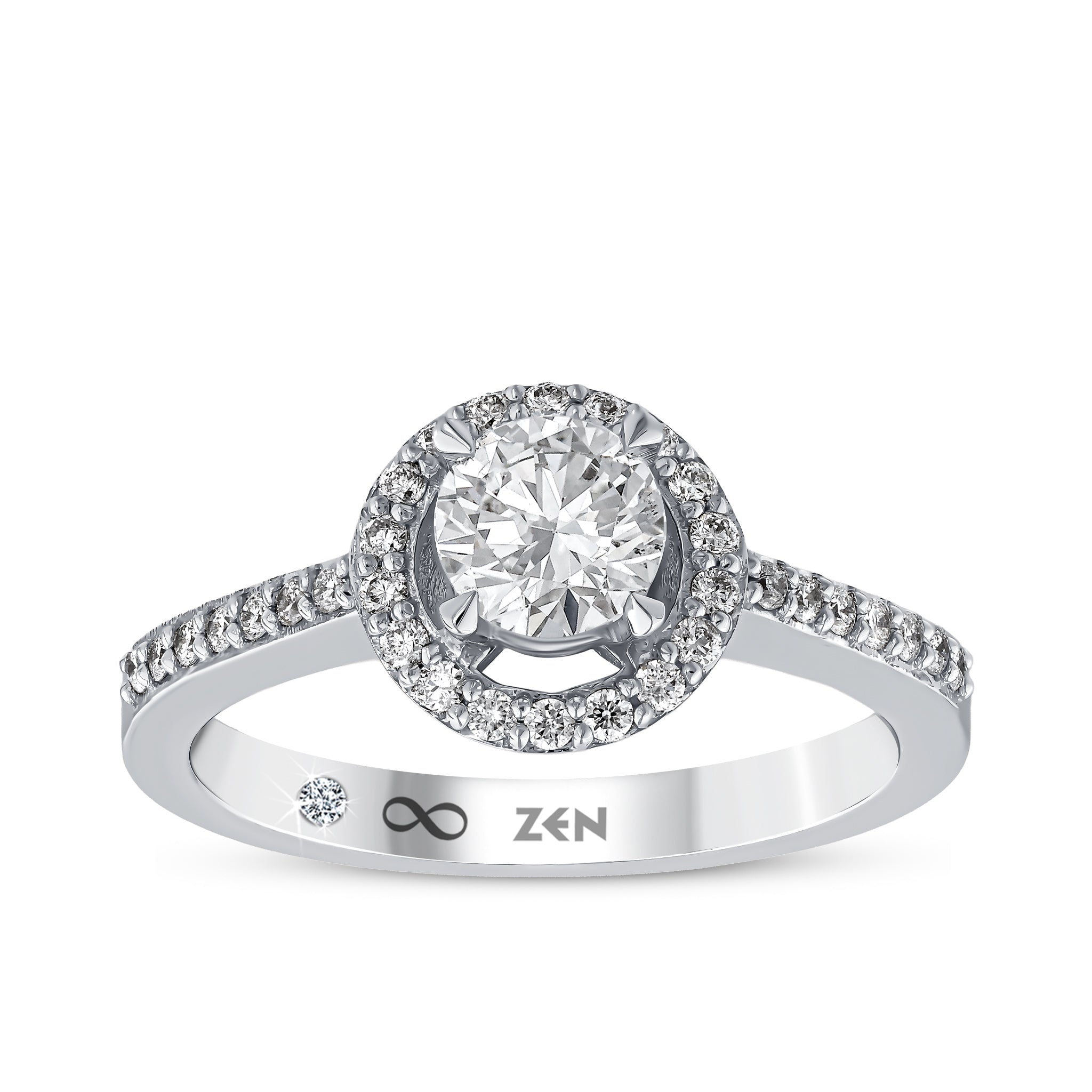 Diamond Side Stone Engagement Ring