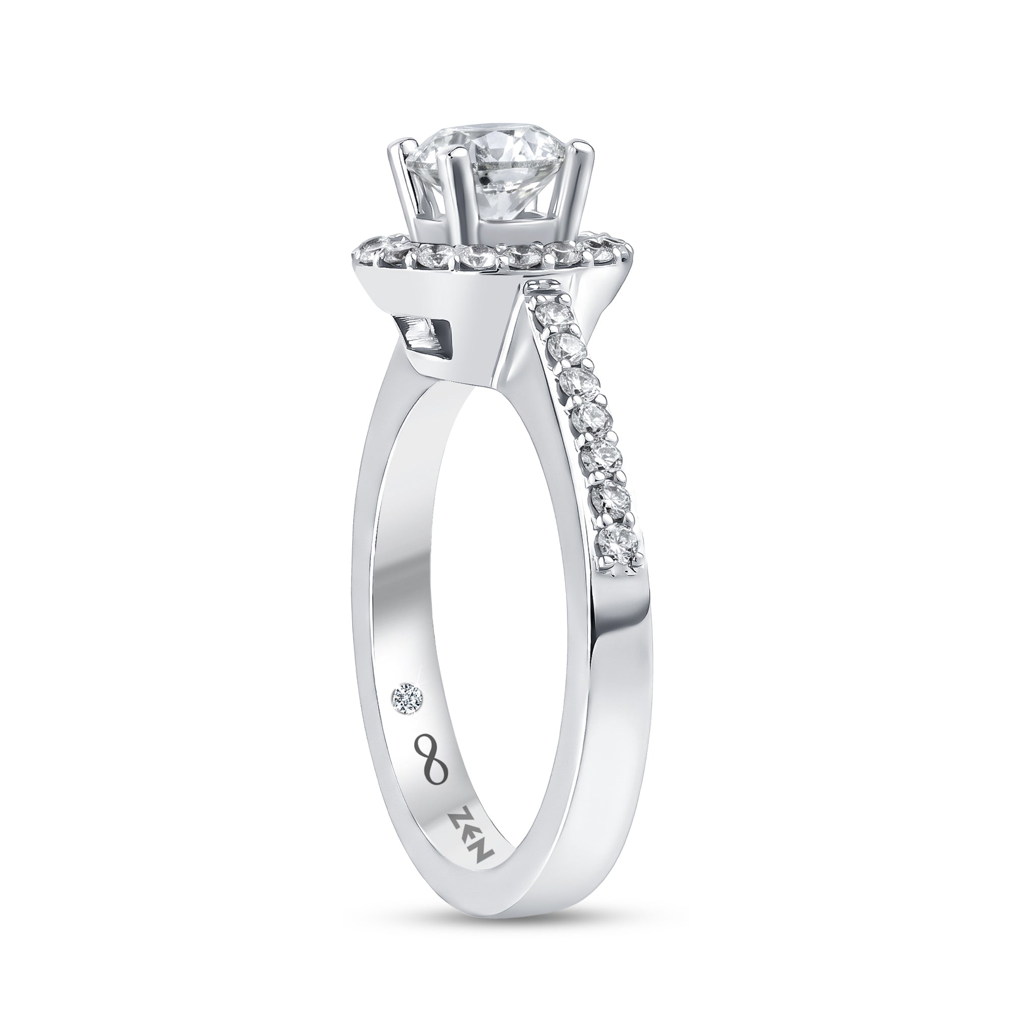 Diamond Side Stone Engagement Ring