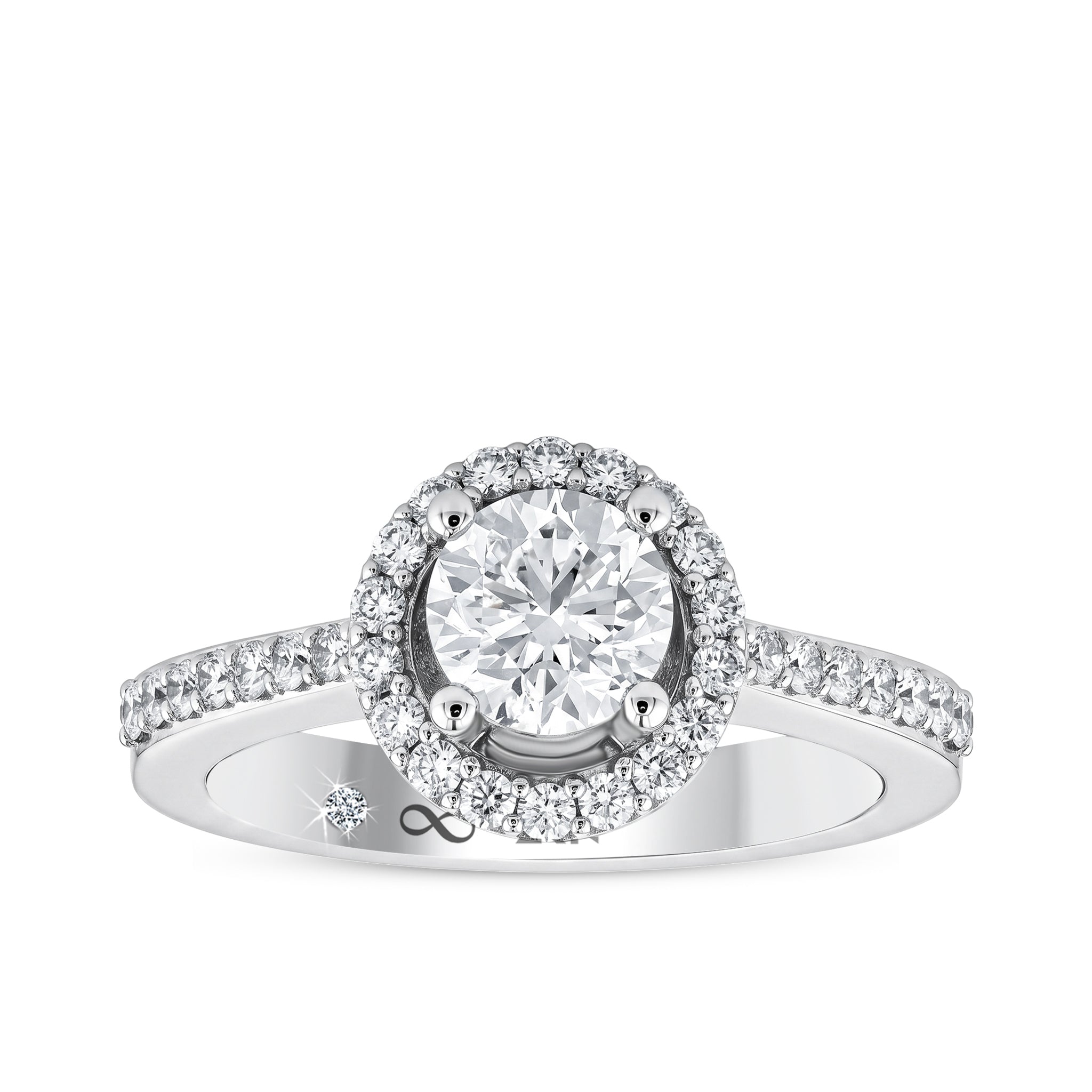 Diamond Side Stone Engagement Ring