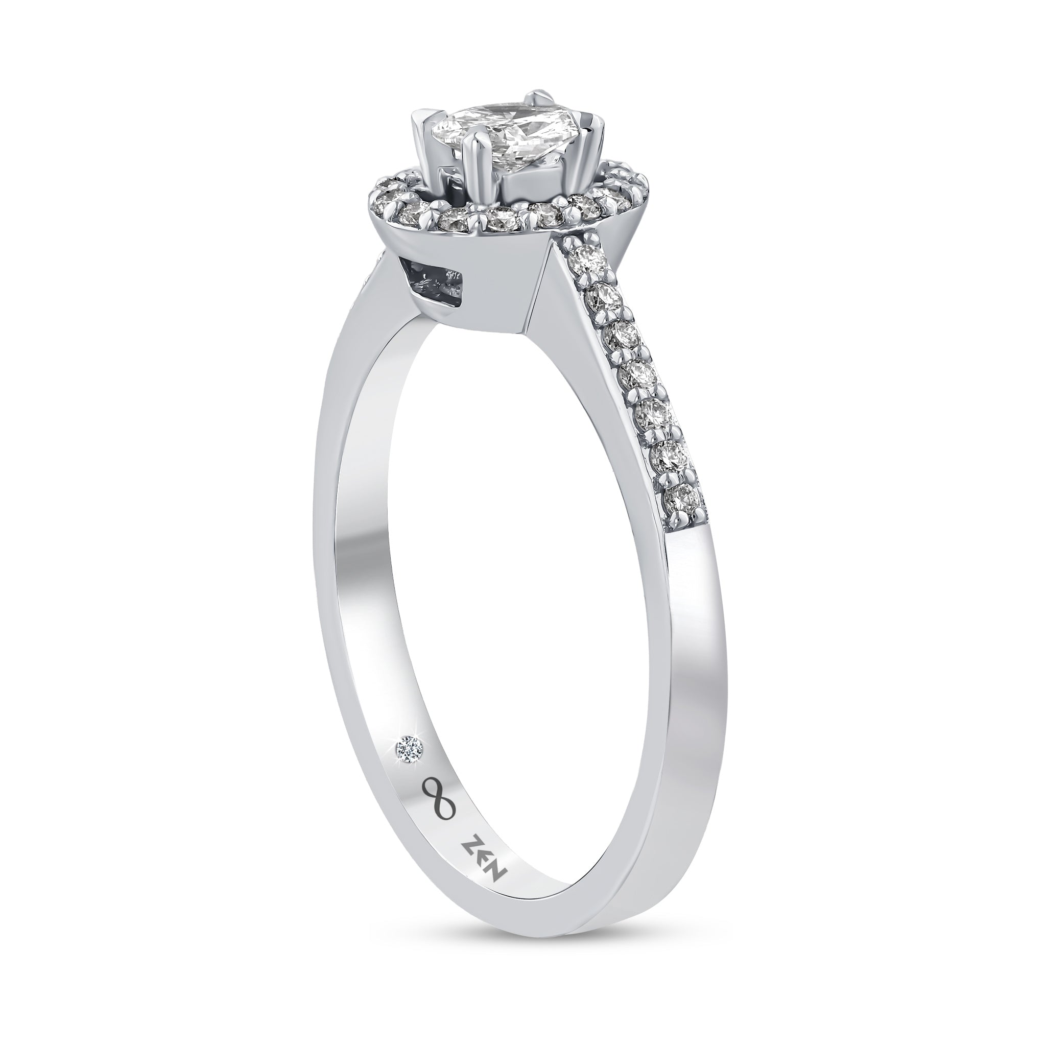 Diamond Side Stone Engagement Ring
