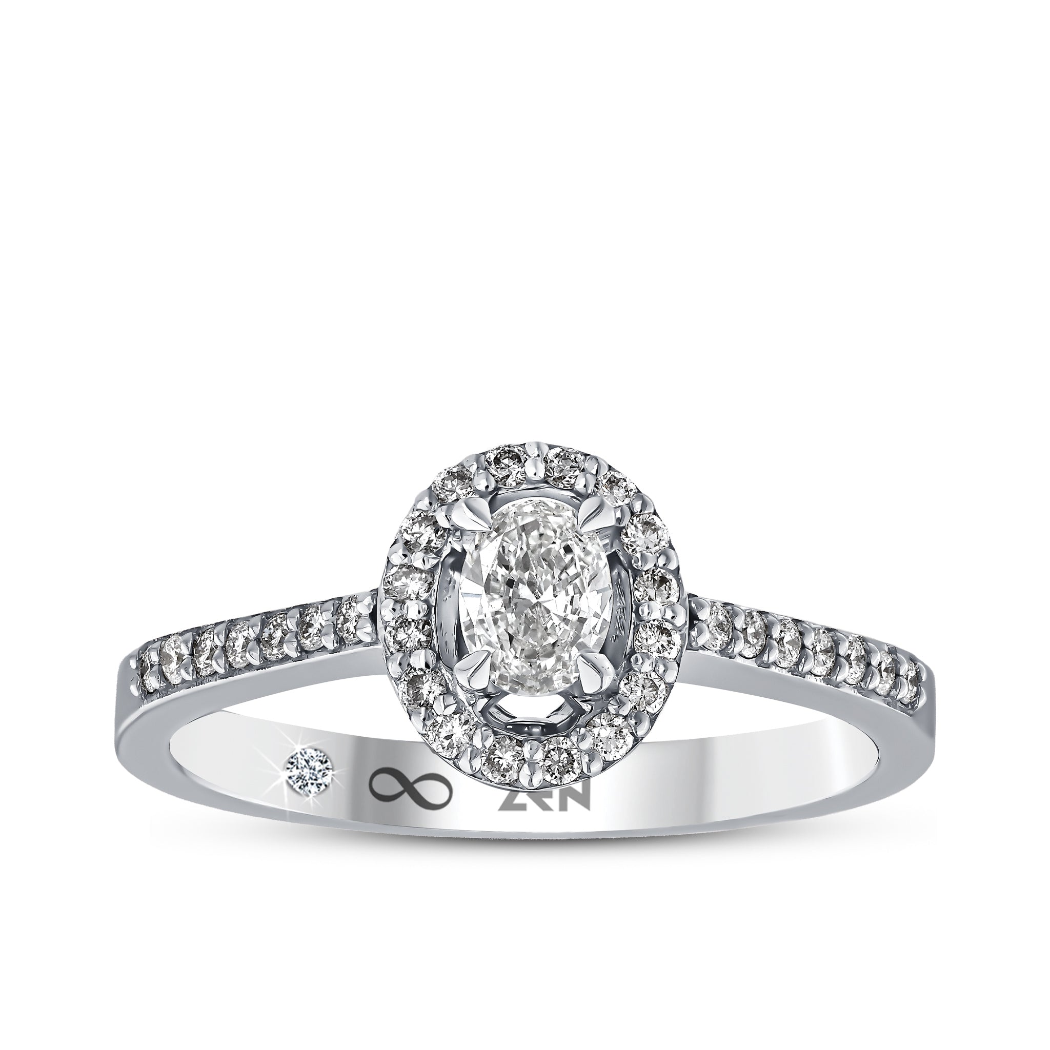 Diamond Side Stone Engagement Ring