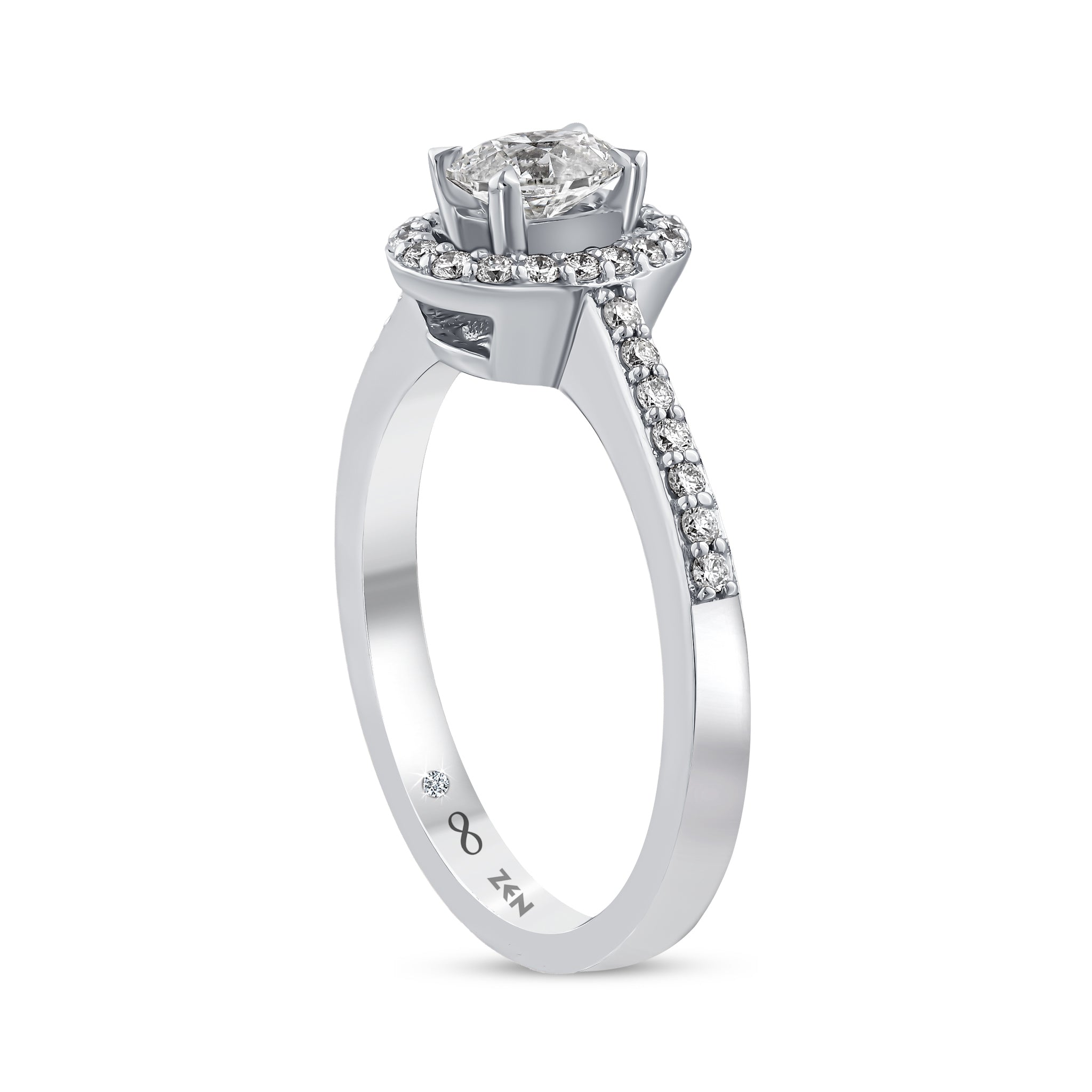 Diamond Side Stone Engagement Ring