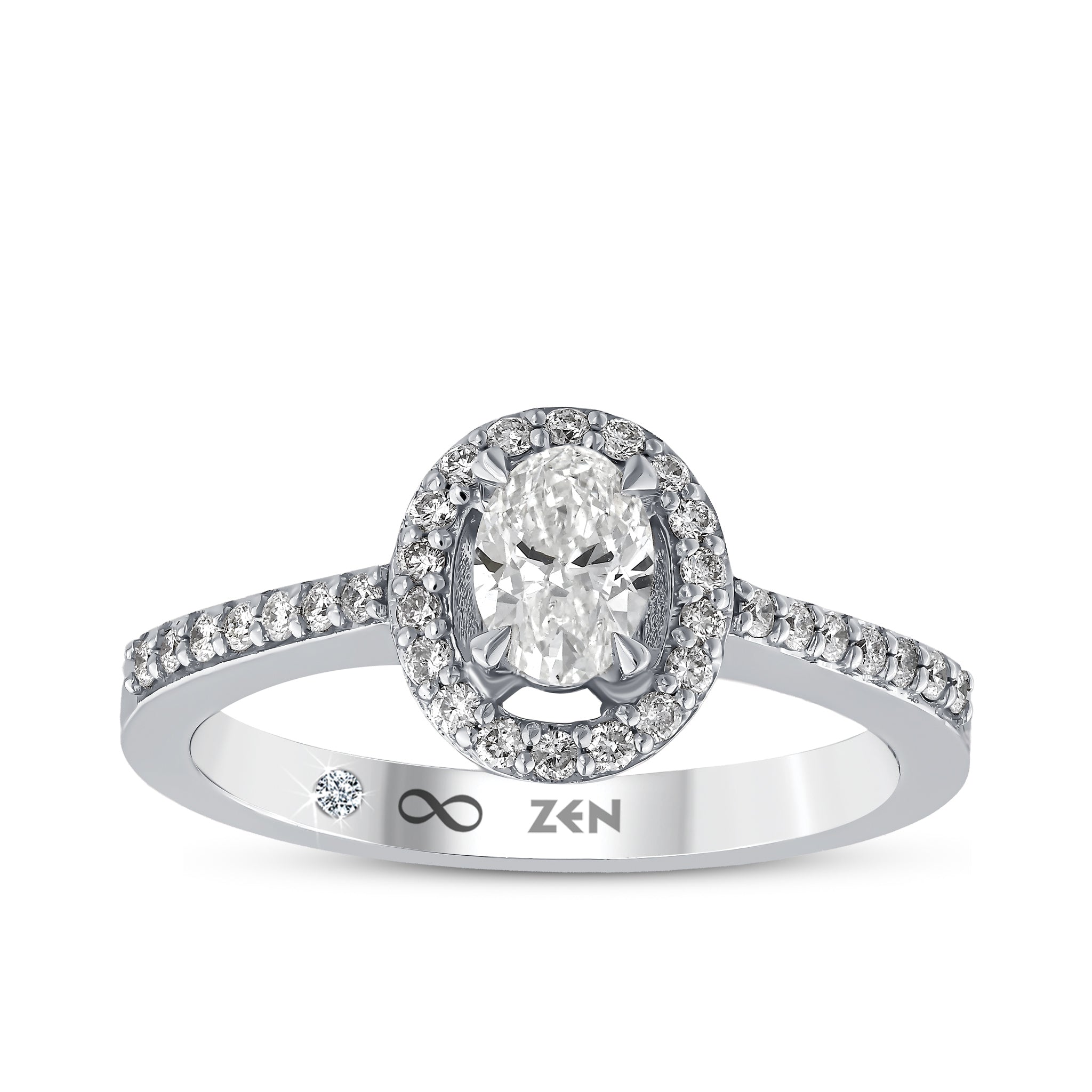 Diamond Side Stone Engagement Ring