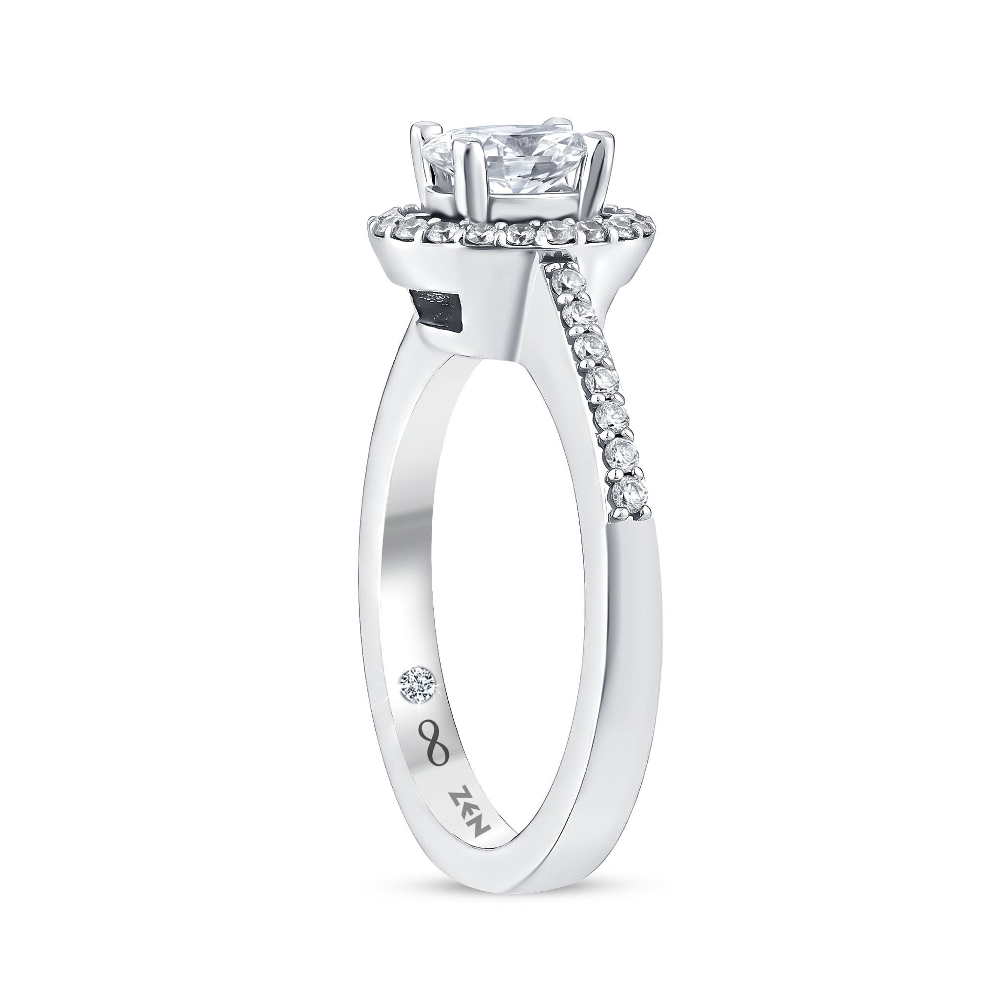 Diamond Side Stone Engagement Ring