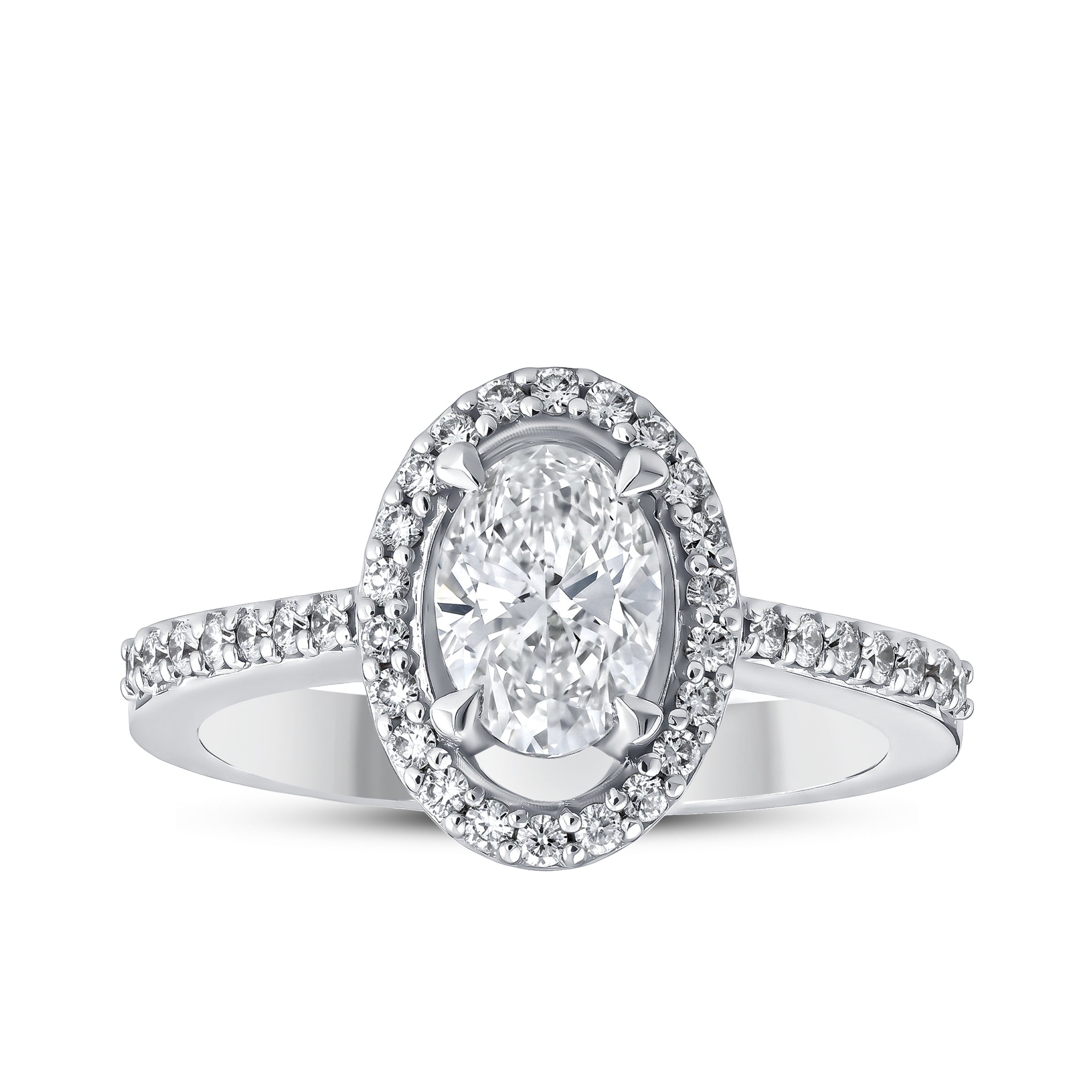 Diamond Side Stone Engagement Ring