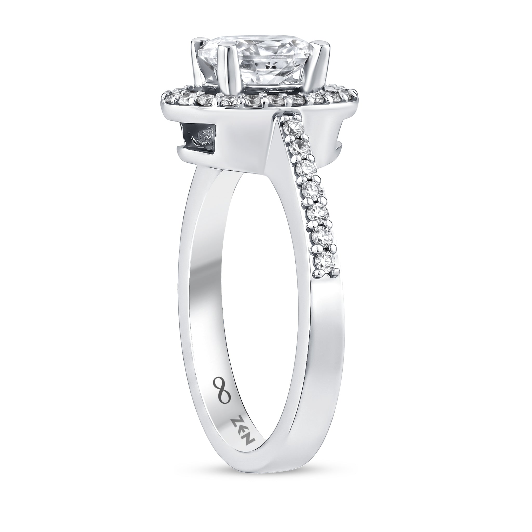 Diamond Side Stone Engagement Ring