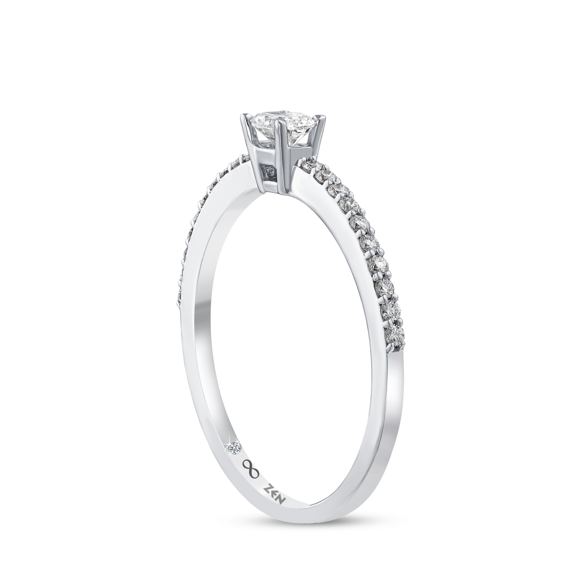 Diamond Side Stone Engagement Ring