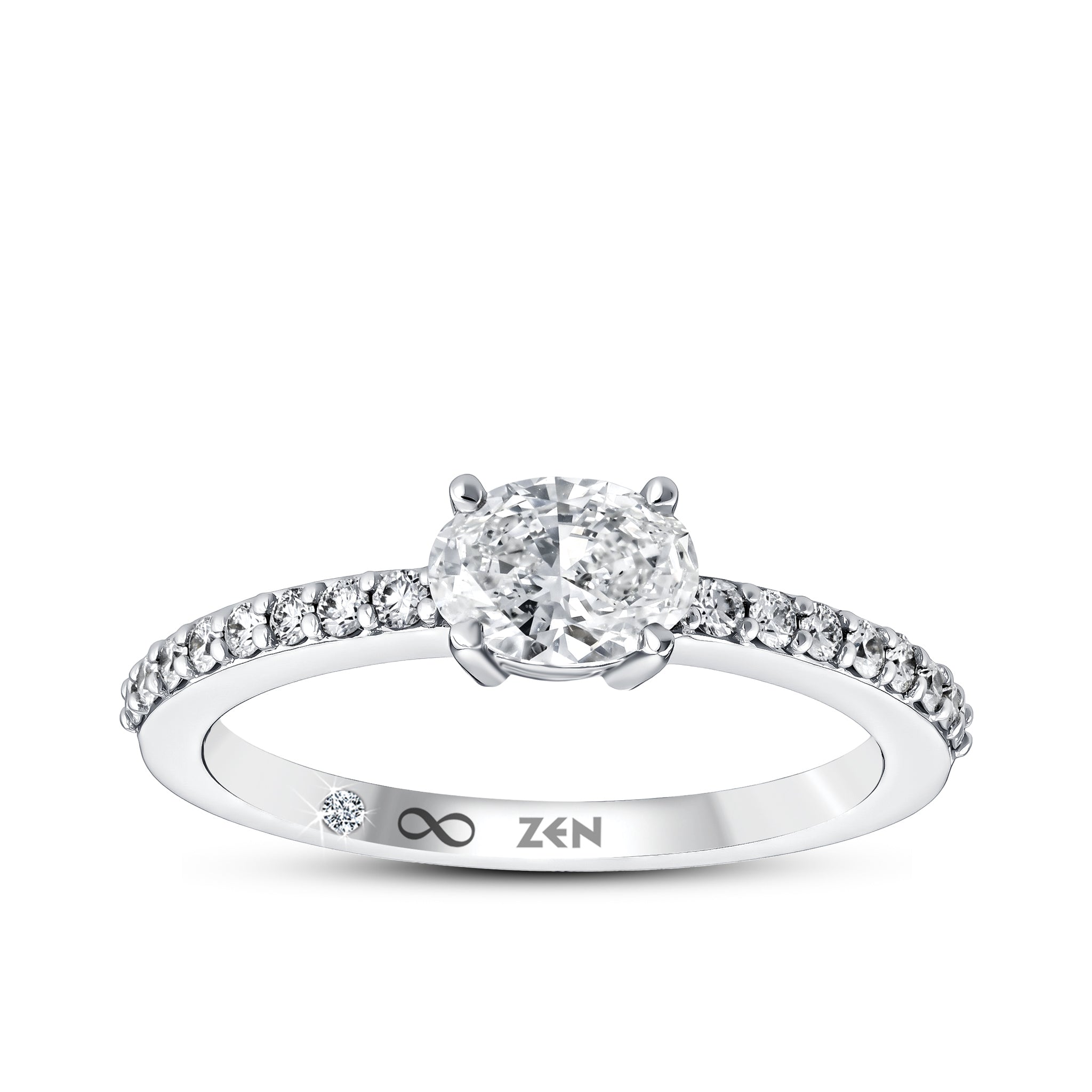 Diamond Side Stone Engagement Ring
