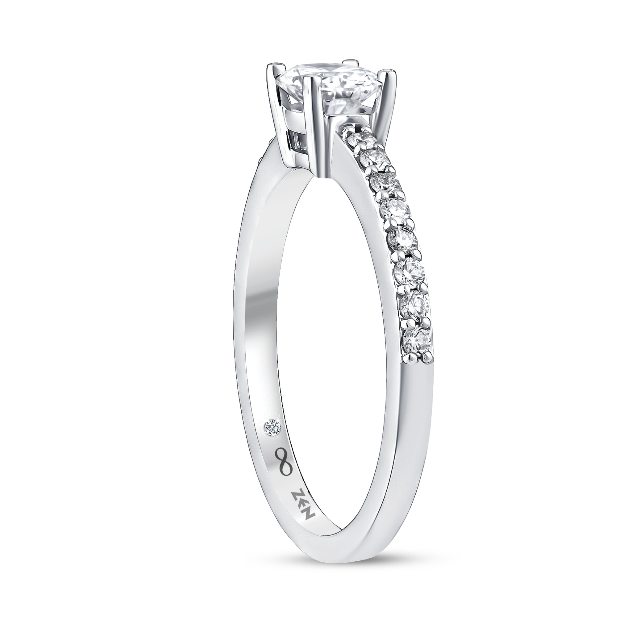 Diamond Side Stone Engagement Ring