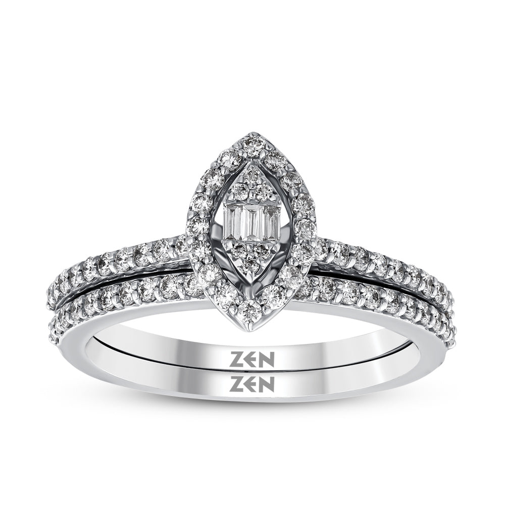Twins Diamond Engagement Ring