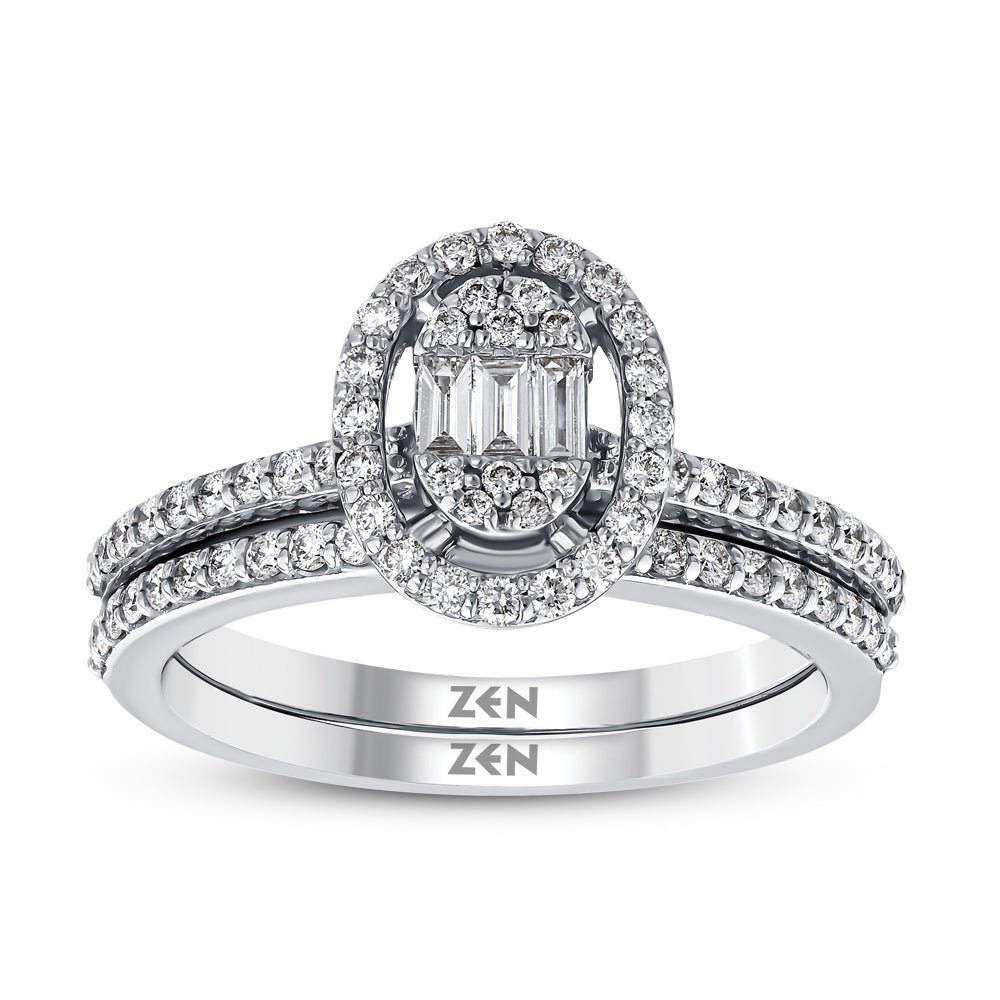 Twins Diamond Engagement Ring