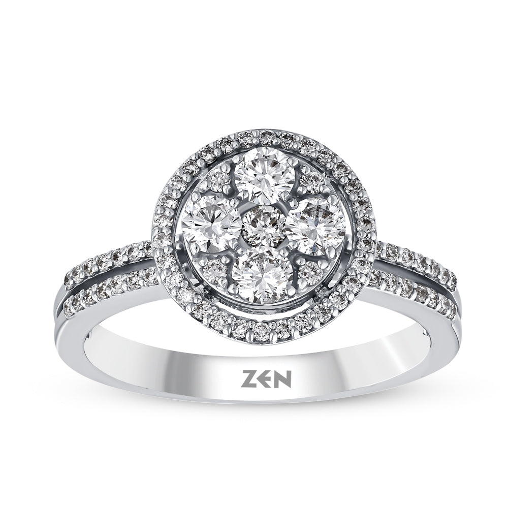 Side Stone Diamond Engagement Ring
