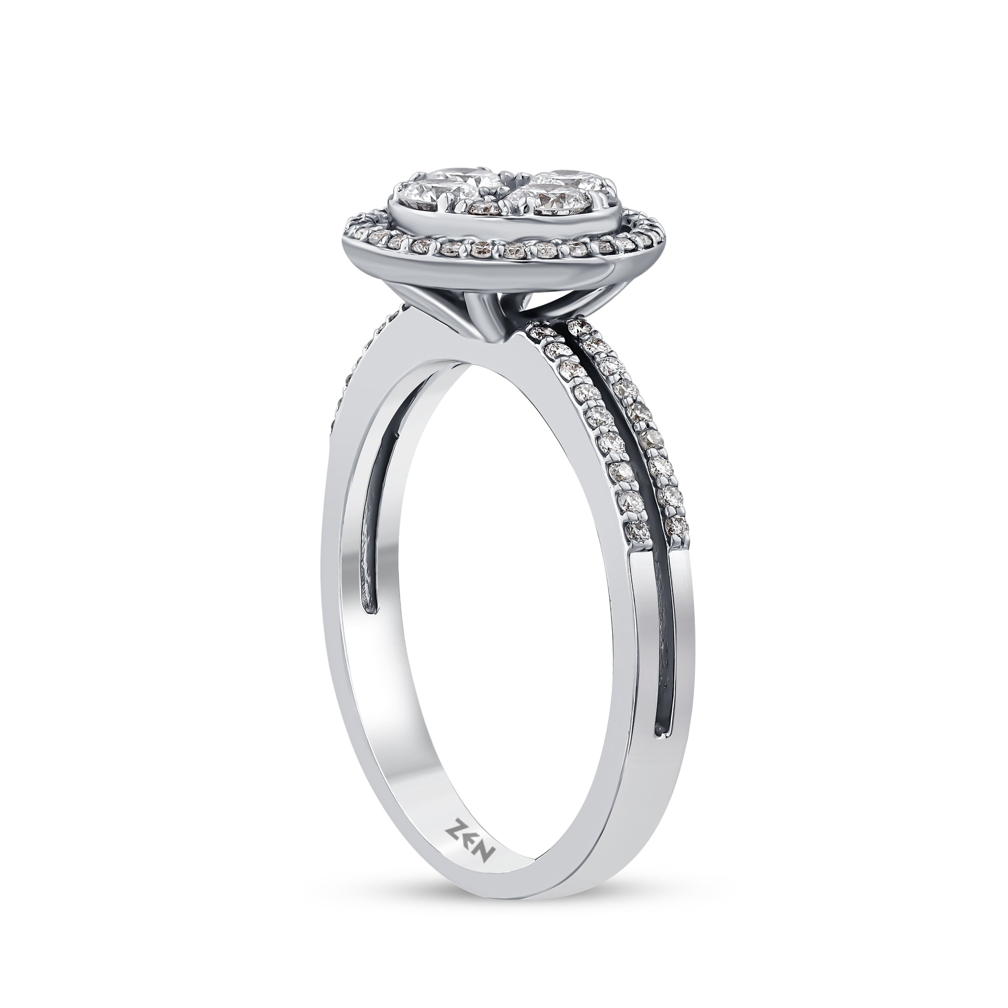 Side Stone Diamond Engagement Ring