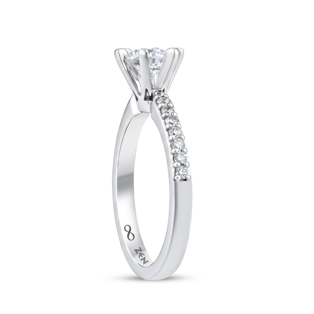 Side Stone Diamond Engagement Ring