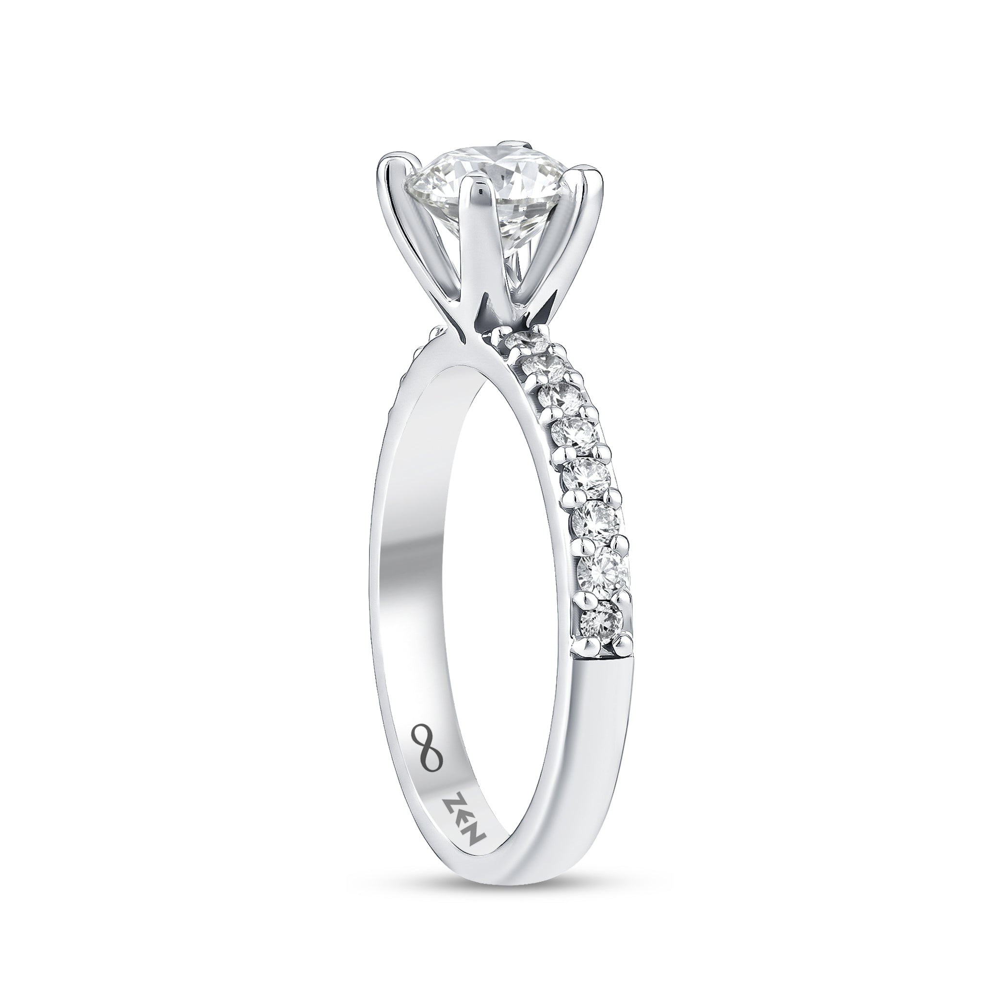 Side Stone Diamond Engagement Ring
