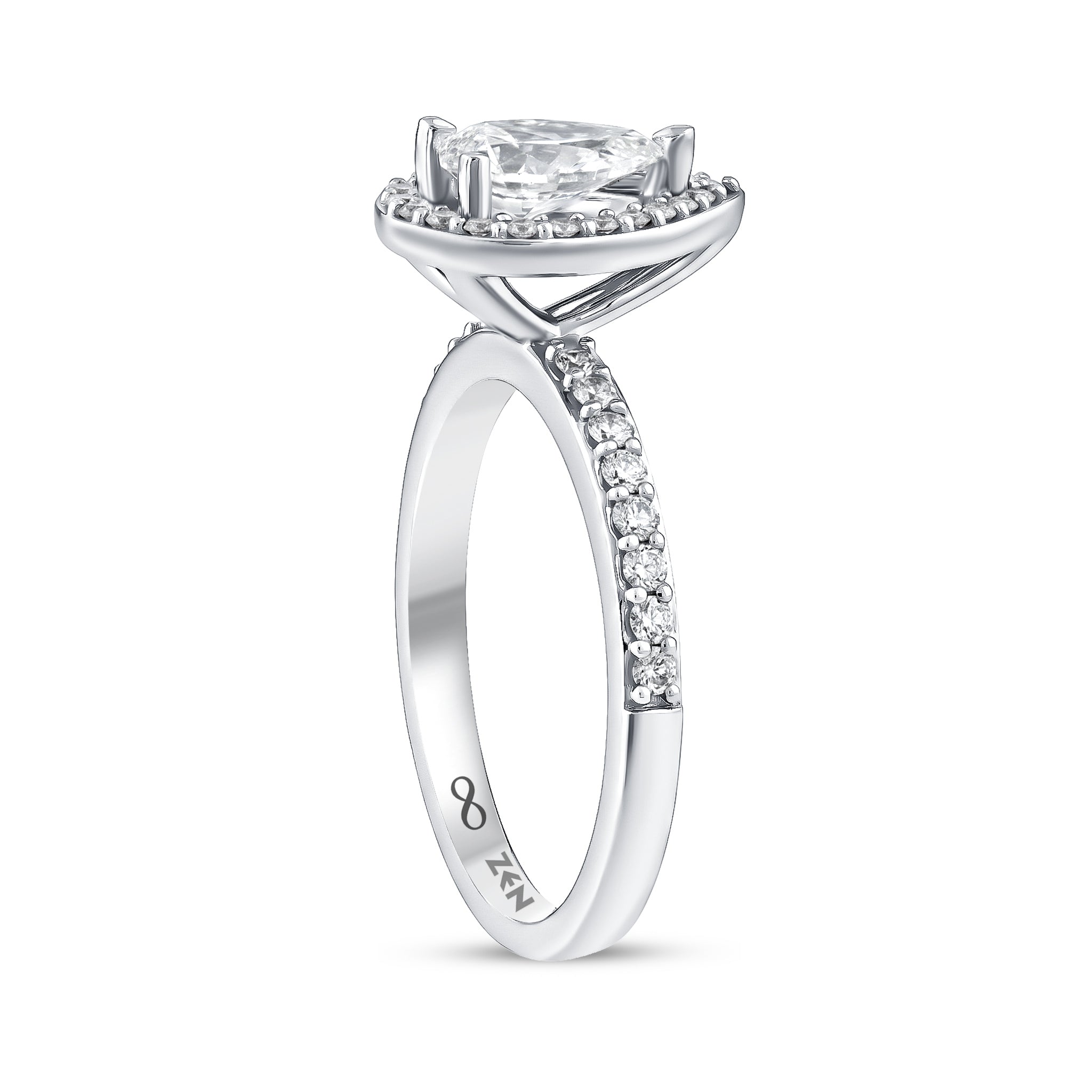 Diamond Side Stone Engagement Ring