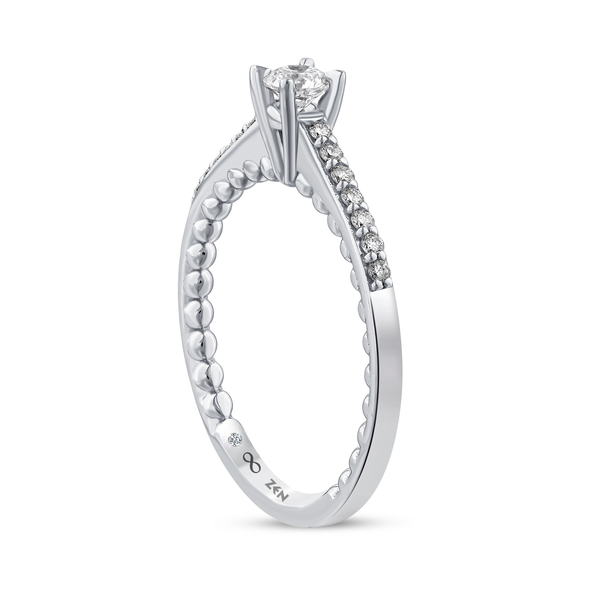 Diamond Side Stone Engagement Ring