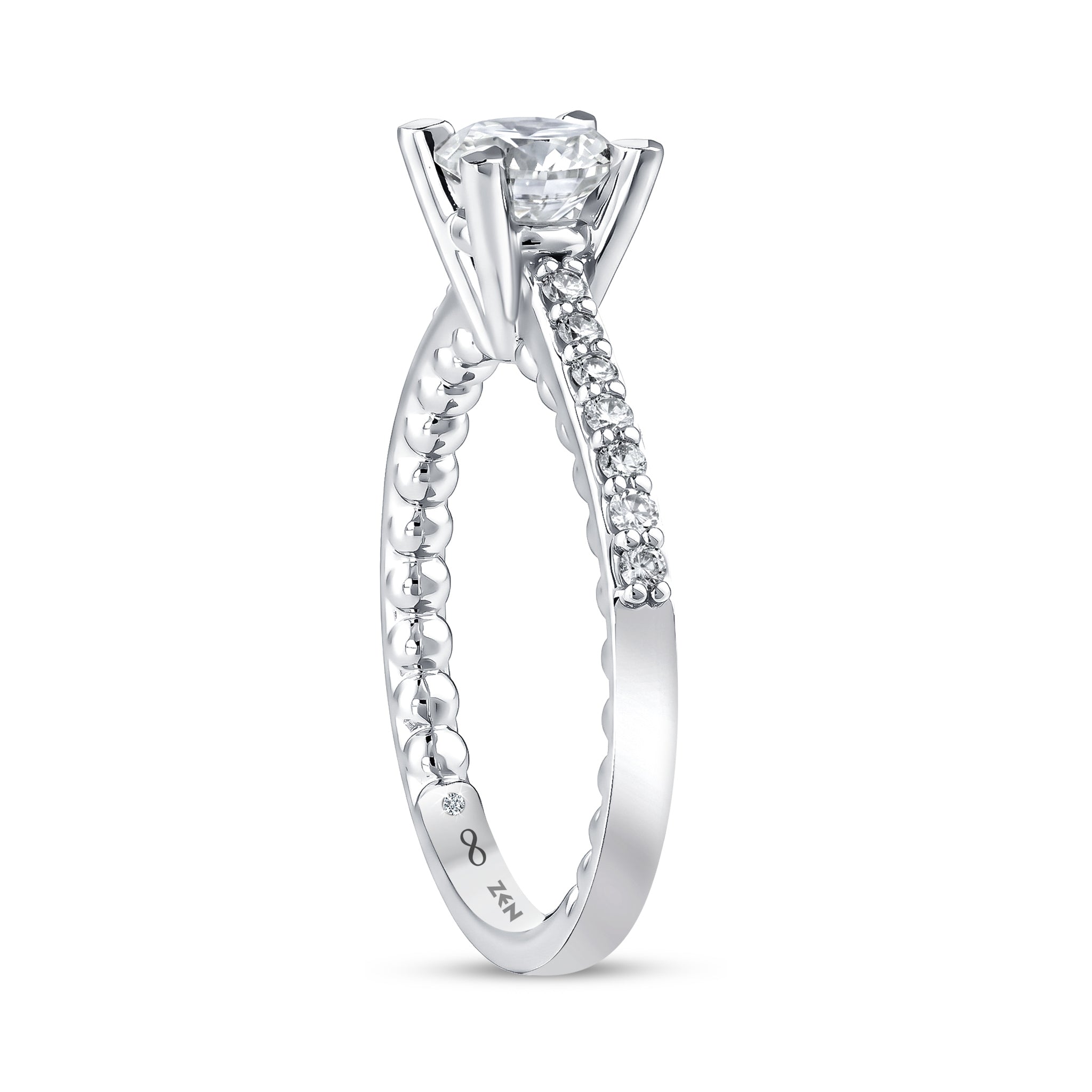 Diamond Side Stone Engagement Ring