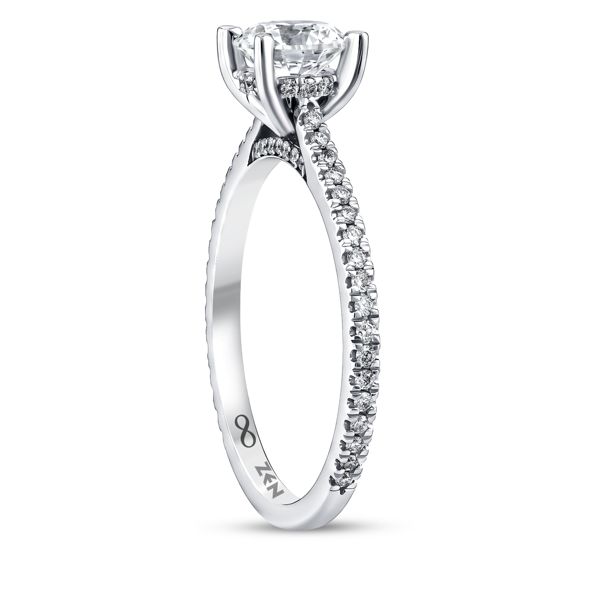 Diamond Side Stone Engagement Ring