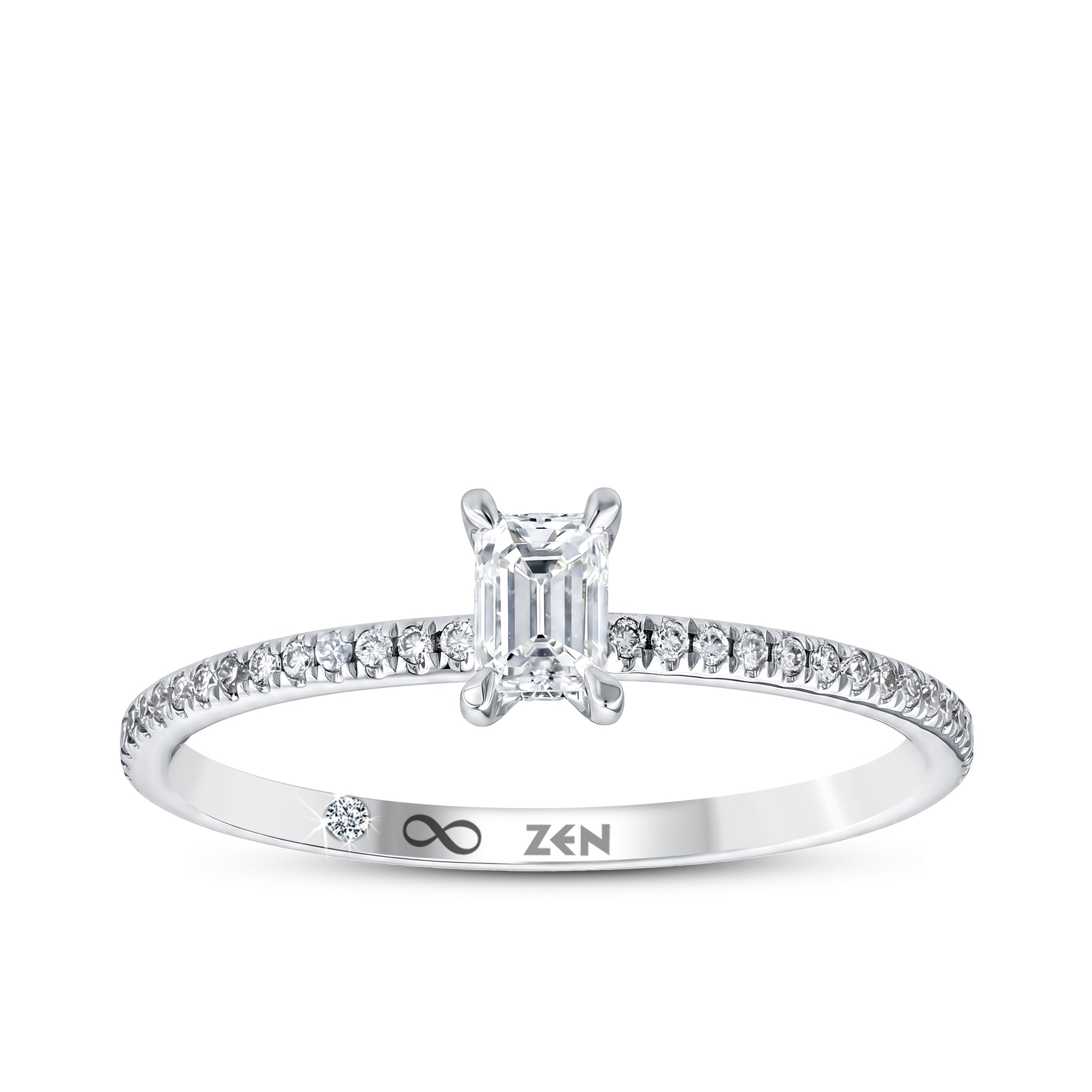 Diamond Side Stone Engagement Ring