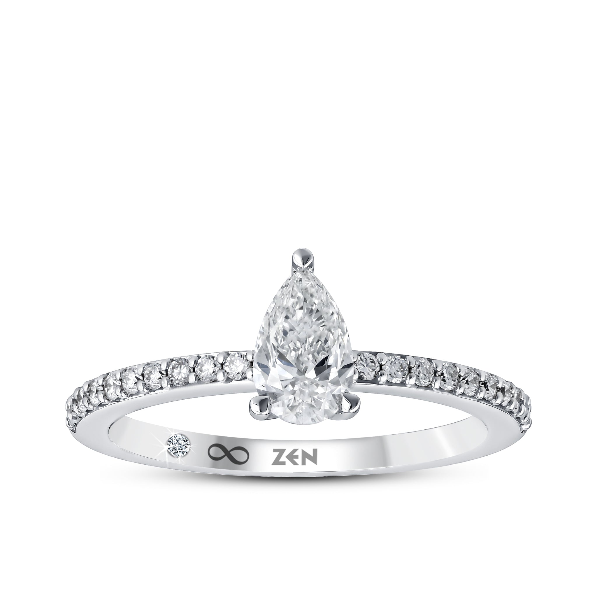 Diamond Side Stone Engagement Ring