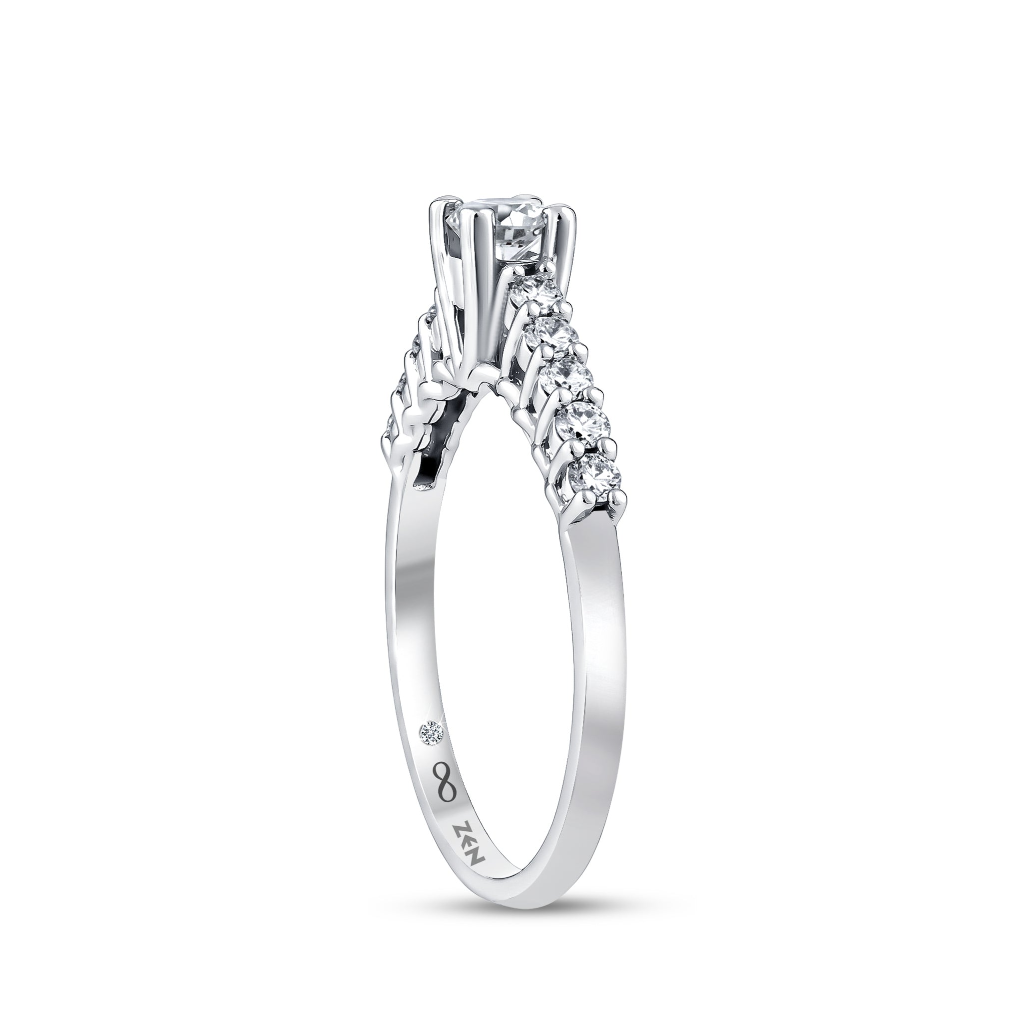 Diamond Side Stone Engagement Ring