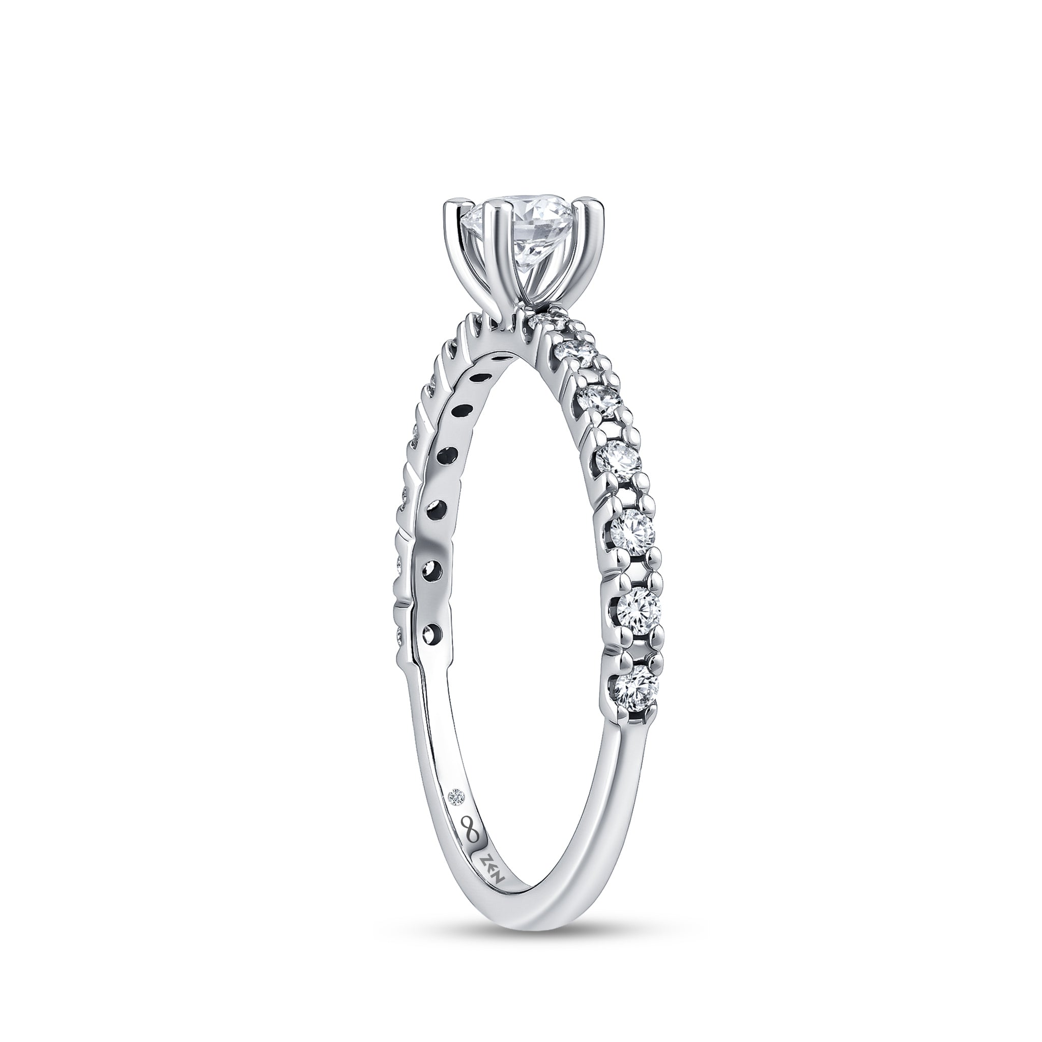 Diamond Side Stone Engagement Ring