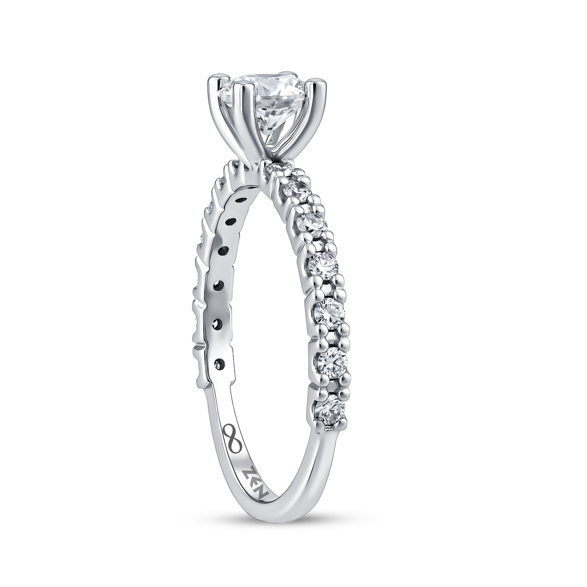 Diamond Side Stone Engagement Ring