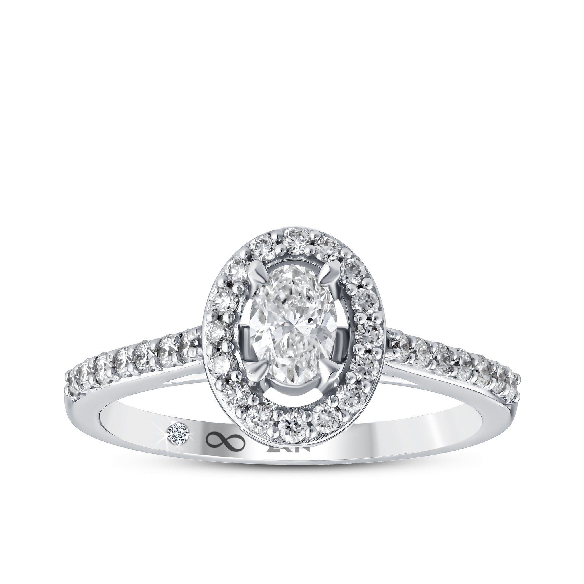 Diamond Side Stone Engagement Ring