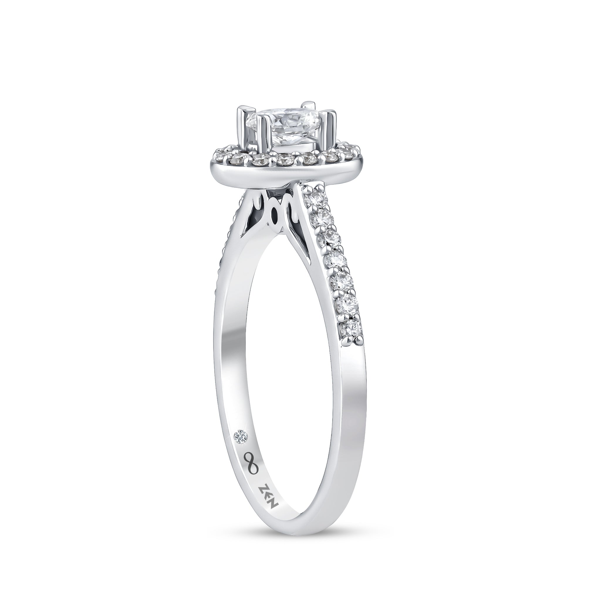 Diamond Side Stone Engagement Ring