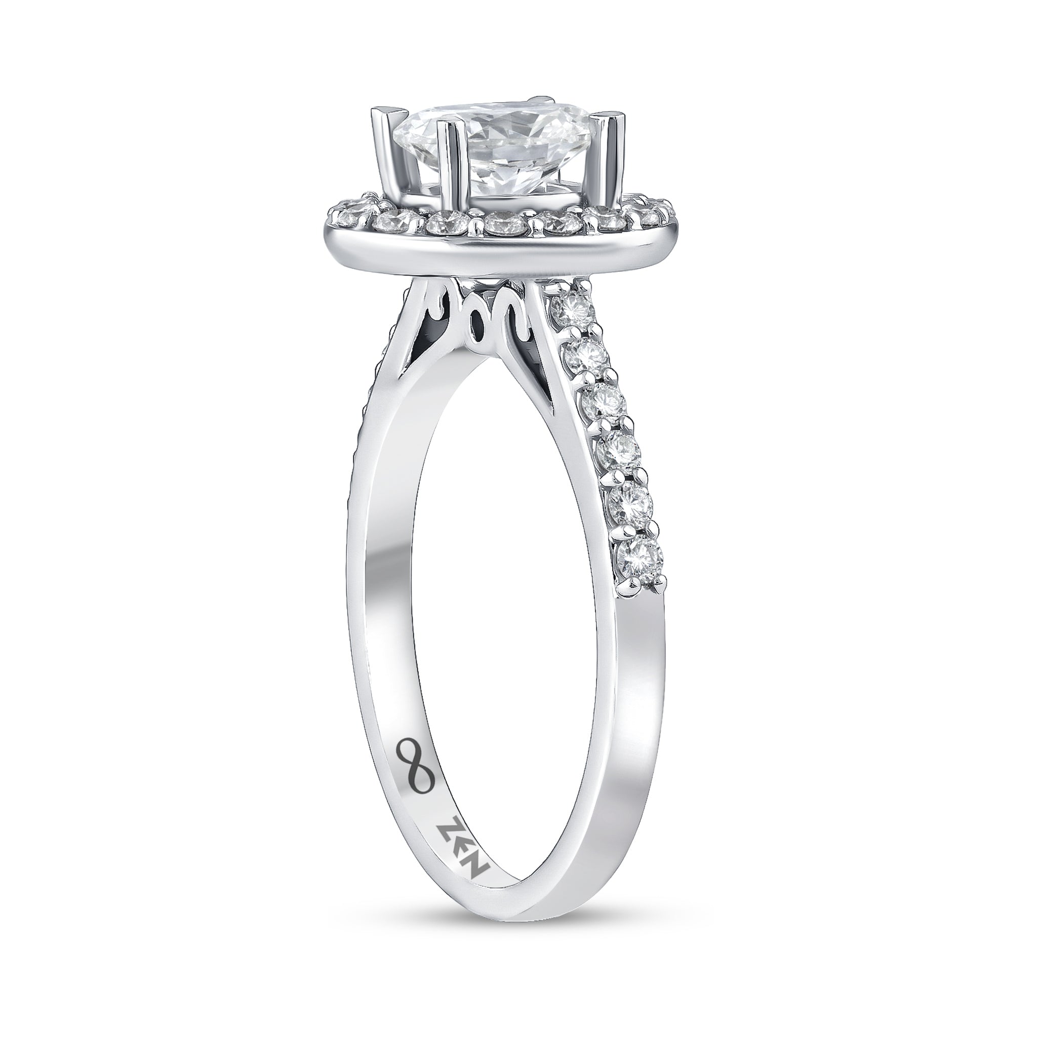 Diamond Side Stone Engagement Ring