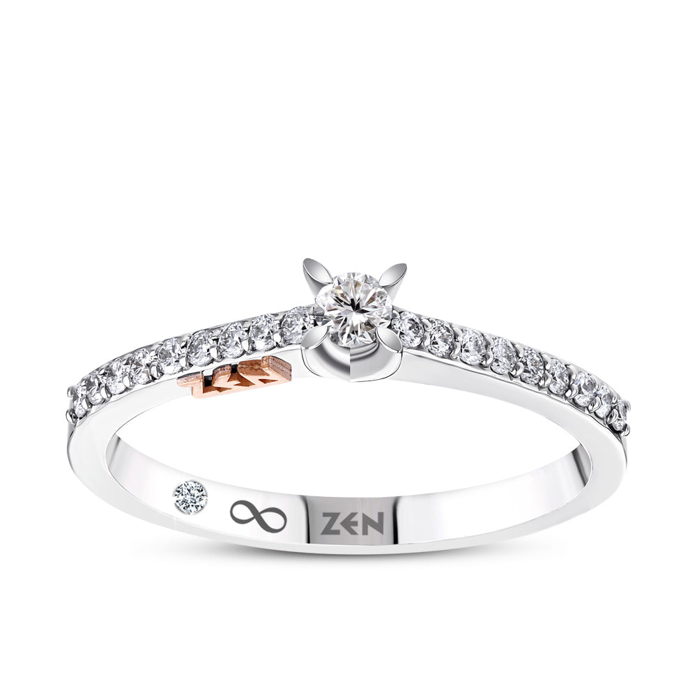 Side stone Diamond Engagement Ring