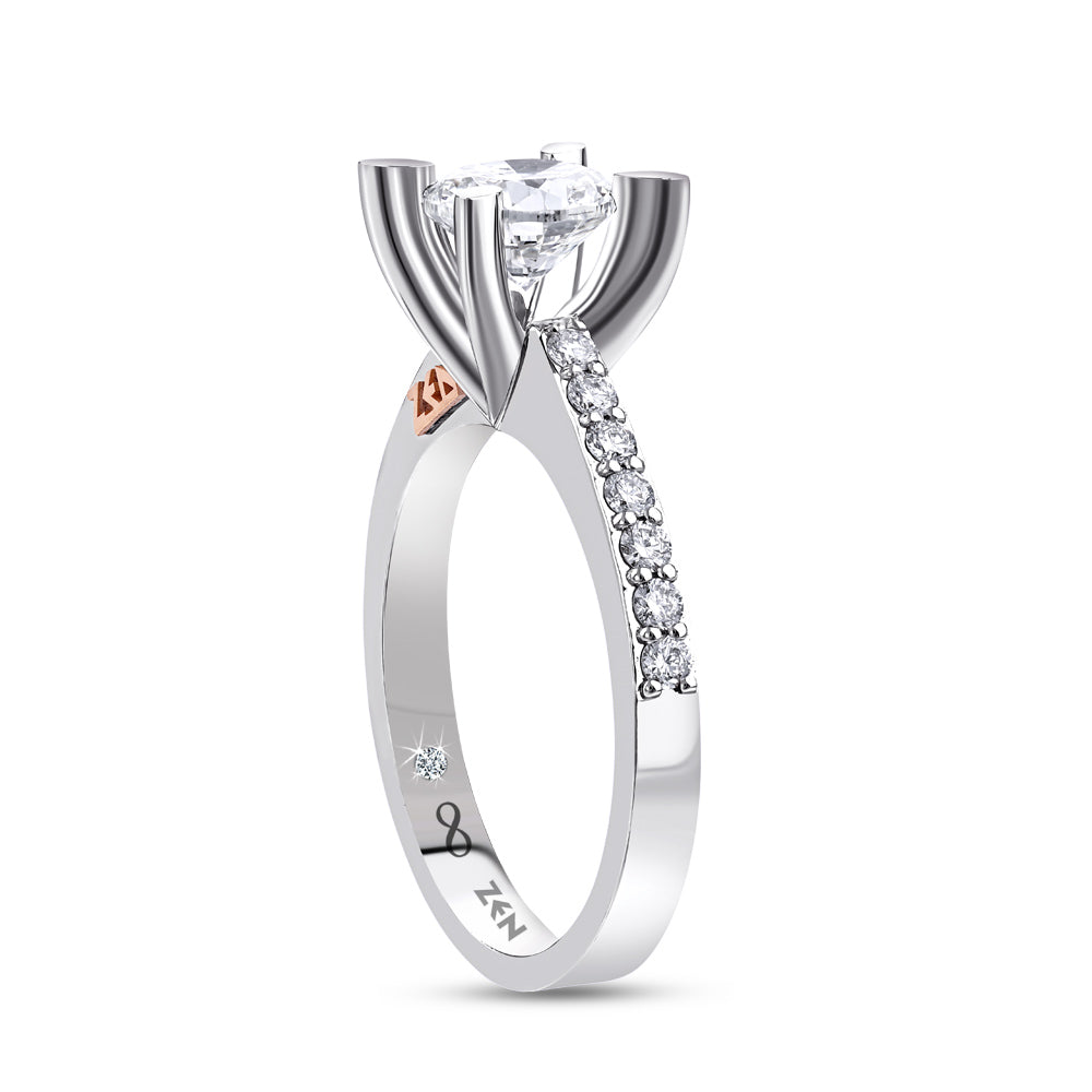 Side Stone Diamond Engagement Ring