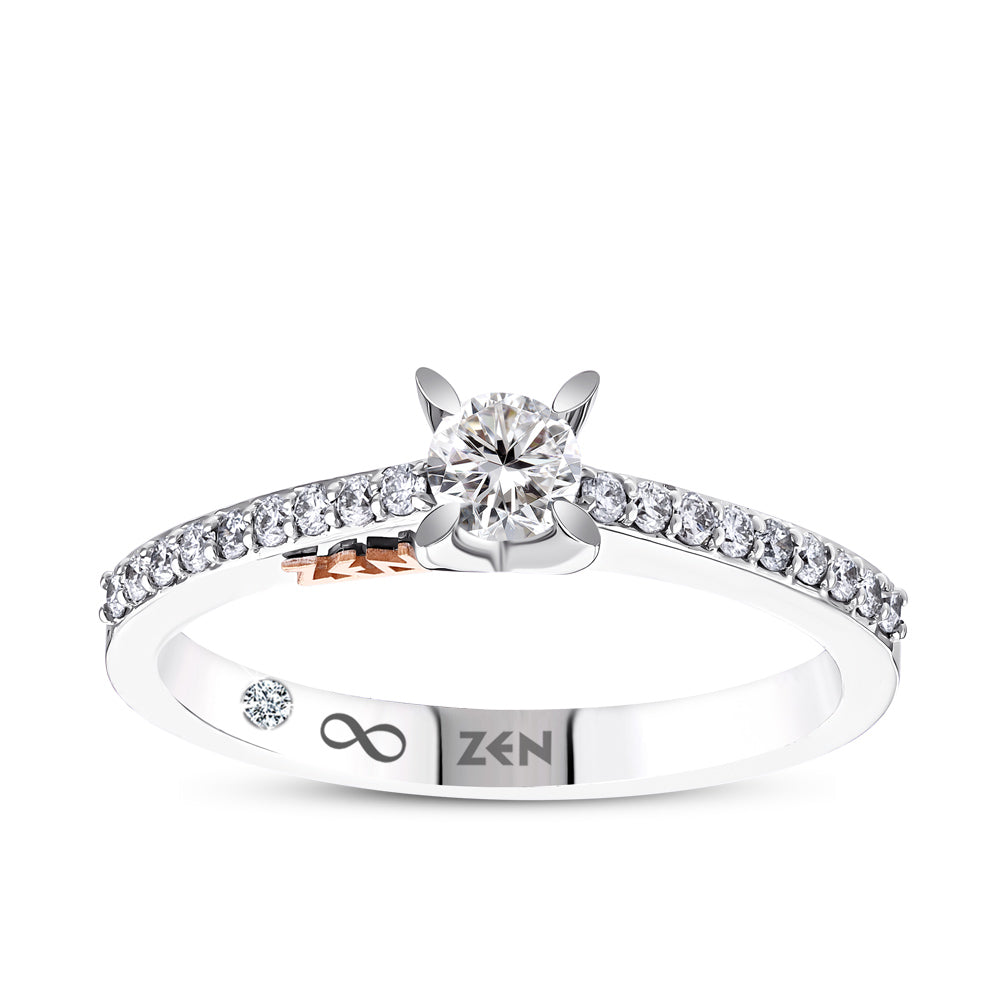 Side Stone Diamond Engagement Ring