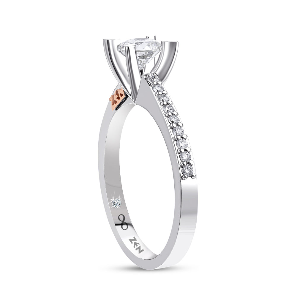 Side Stone Diamond Engagement Ring