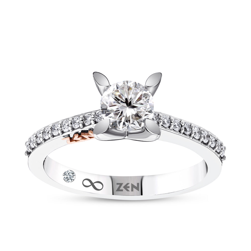 Side Stone Diamond Engagement Ring