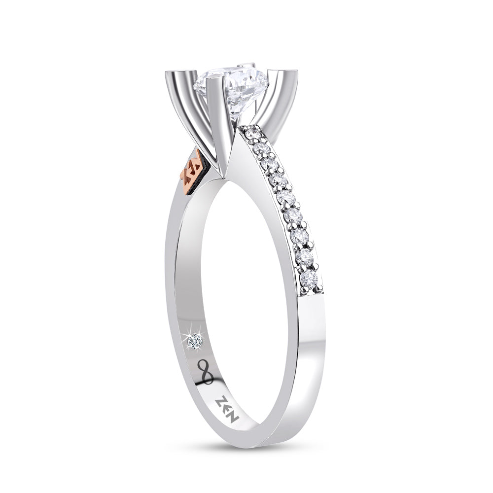 Side Stone Diamond Engagement Ring