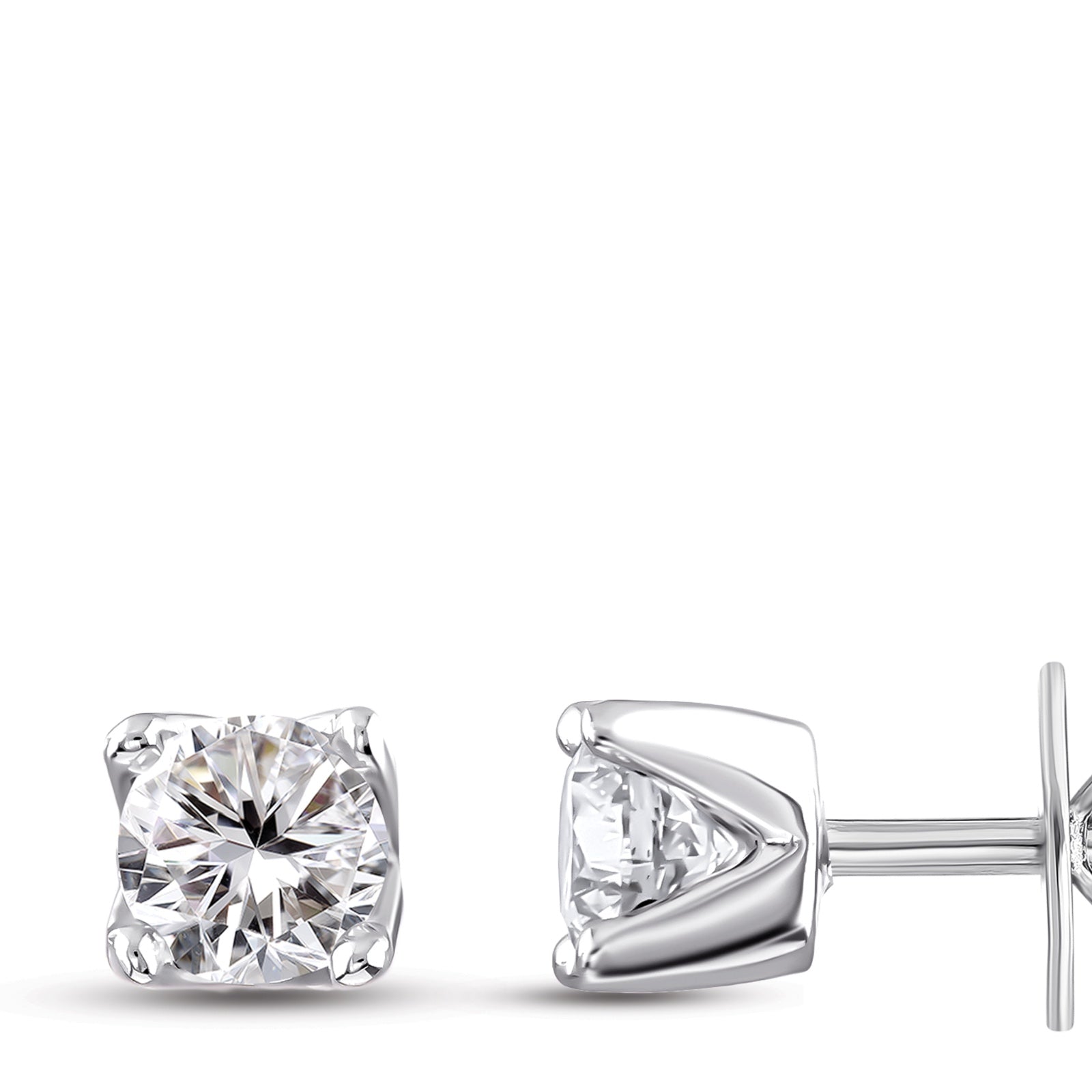 Diamond Solitaire Stud Earrings