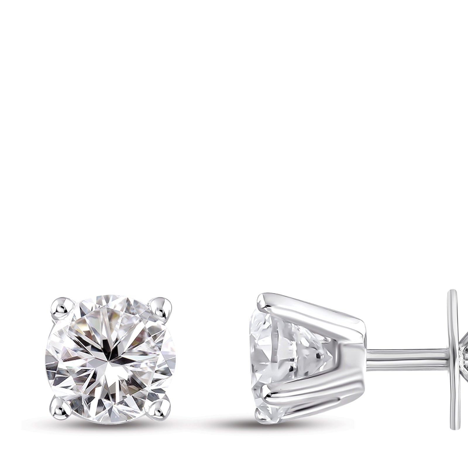 Diamond Solitaire Stud Earrings