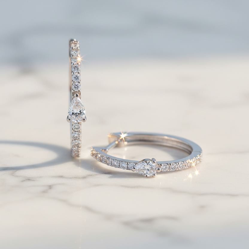 Diamond Hoop Earrings