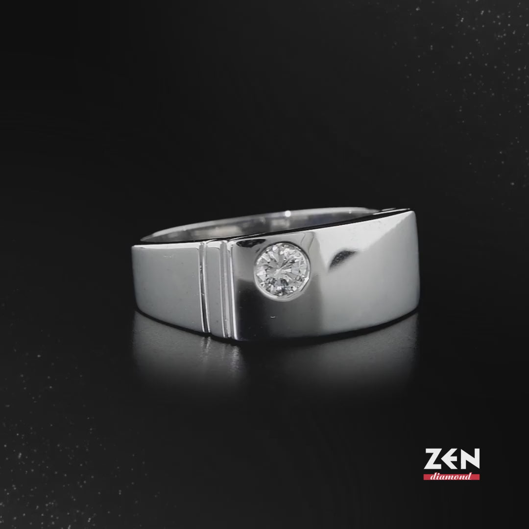 Men's Silver Diamond Ring