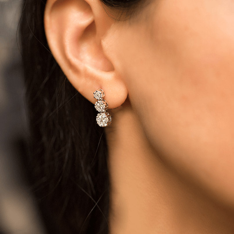 Halo Diamond Stud Earrings
